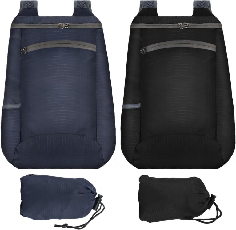 JSMTKJ Ultraleichte faltbare Rucksäcke 2er-Pack, packbare Wanderrucksäcke | Wasserdichter faltbarer Outdoor-Rucksack für Camping, Wandern, Reisen, Sport und Alltag. Ultraleicht