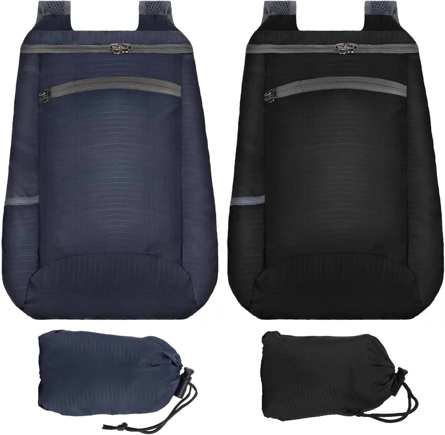 JSMTKJ Ultraleichte faltbare Rucksäcke 2er-Pack, packbare Wanderrucksäcke | Wasserdichter faltbarer Outdoor-Rucksack für Camping, Wandern, Reisen, Sport und Alltag. Ultraleicht