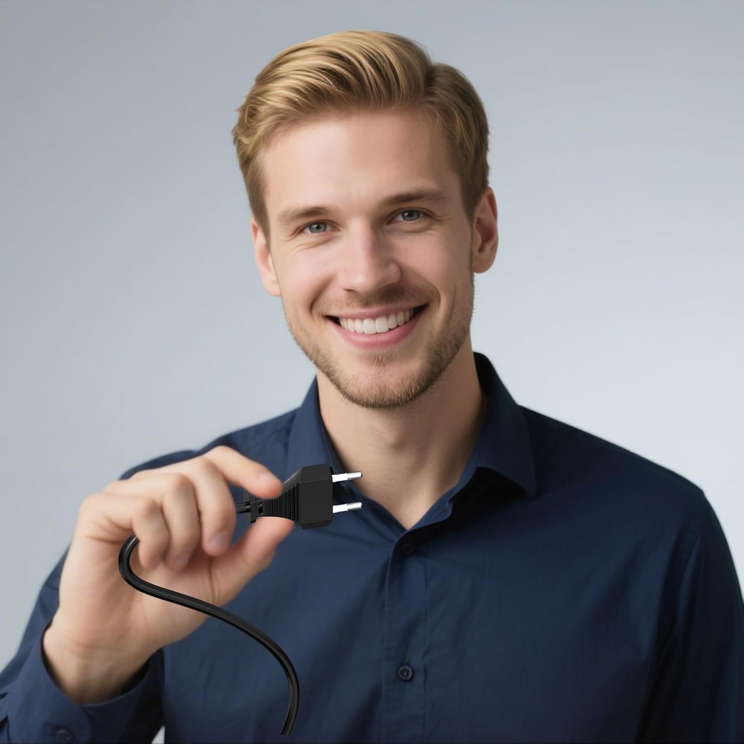 Stromkabel Verlängerungskabel, Ancable 2m Verlängerungskabel flach, VDE-zertifiziert, Eurostecker Typ C auf Eurosteckdose, Verlängerungskabel Netzkabel für TV, Monitor, Haushaltsgeräte, Schwarz – Bild 7