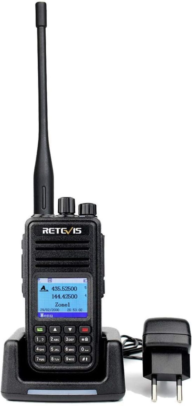Retevis RT3S DMR-Funkgerät, analoges und digitales kombiniertes Amateurfunkgerät, unterstützt OpenGD77, doppelter Zeitschlitz für Repeater, kompatibel mit Mototrbo AnimalⅡ& Ⅱ für Amateurfunkgeräte (1 Stück, schwarz)