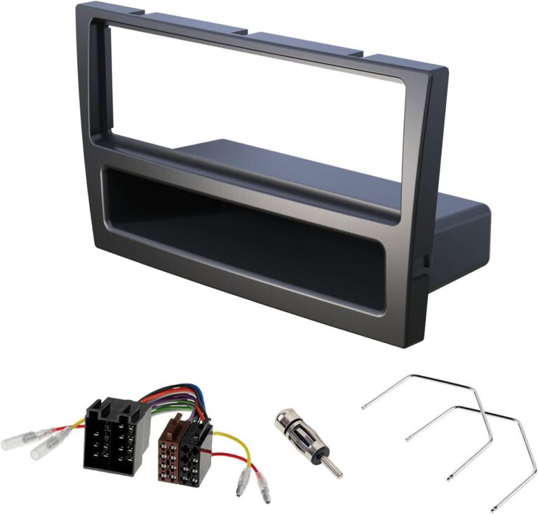 Audioproject A189 Opel Autoradio Einbauset Radioblende für Corsa C Combo Omega B Astra G Vectra C Meriva A Agila Tigra Signum Radioadapter ISO Entriegelungshebel schwarz