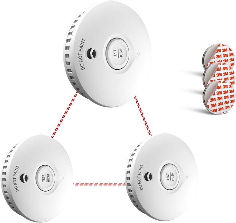Vernetzter Funk-Rauchmelder mit 10 Jahren Betriebsdauer und austauschbaren Batterien (3er-Pack) | EN14604 geprüft | Einfache Installation über Magnethalterung | Verbindet sich mit bis zu 40 Geräten