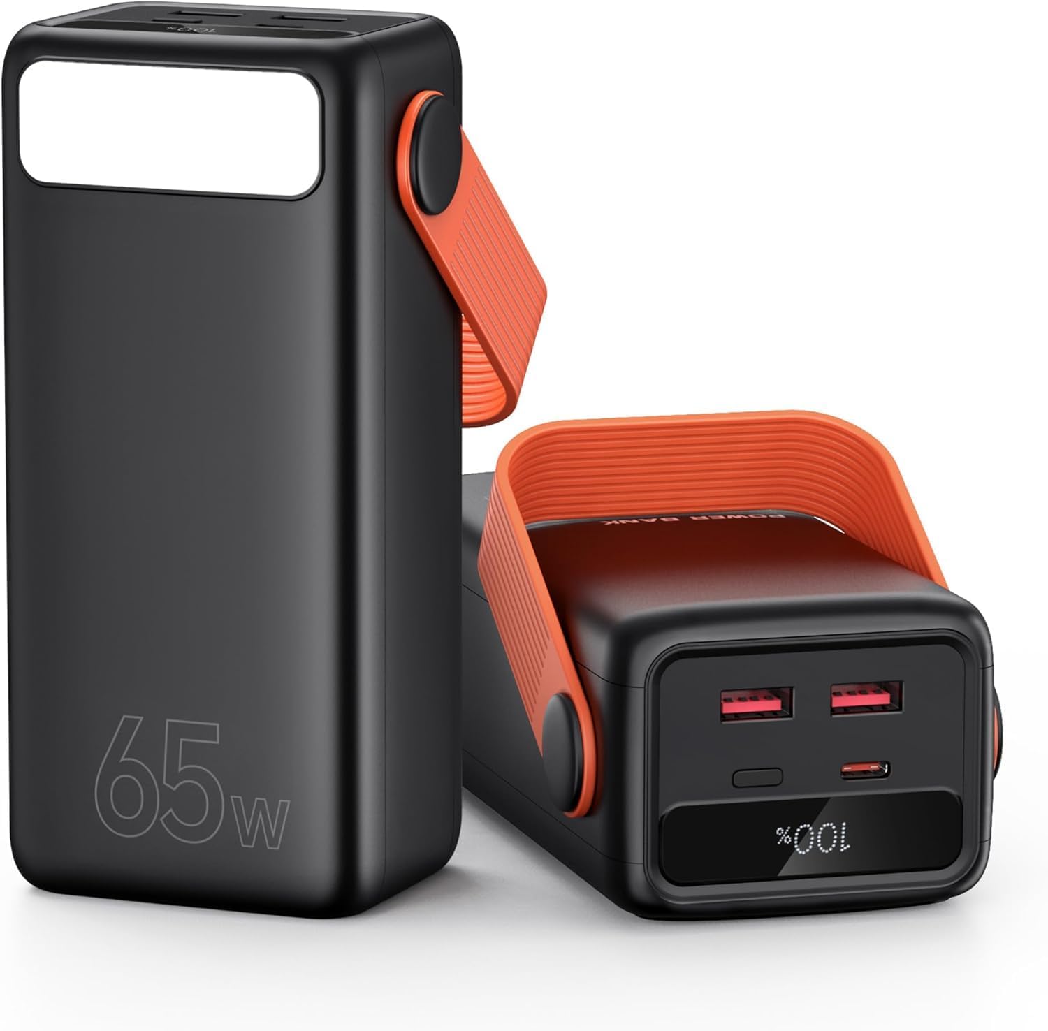 65W Powerbank 60000mAh große Kapazität, USB C Schnelllade-Powerbank, 3 Ausgänge, tragbare externe Handy-Kokosnuss für Camping, Outdoor, kompatibel mit Laptop, Smartphone, Tablet