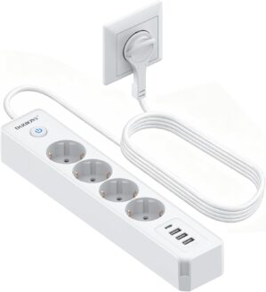 Steckdosenleiste Flachstecker USB C...