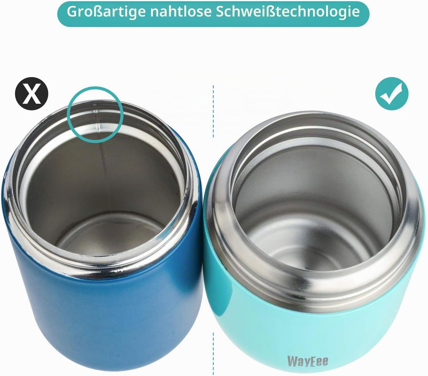 Isolierter Lebensmittelbehälter, 450 ml Edelstahl-Lebensmittelbehälter, Babynahrung, Isolierbehälter mit Löffel, Warmhaltebox, Thermobehälter, Suppe heiß & kalt halten für Schule, Outdoor, Büro – Bild 6