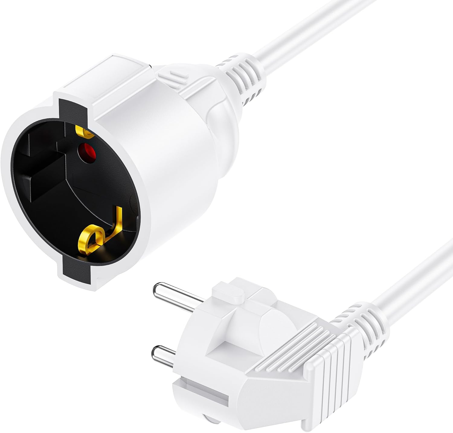 RealMade Verlängerungskabel, mit Kinderschutzstecker, 3680 W Schutzkontaktverlängerung für den Innenbereich, 16A/250V, weiß