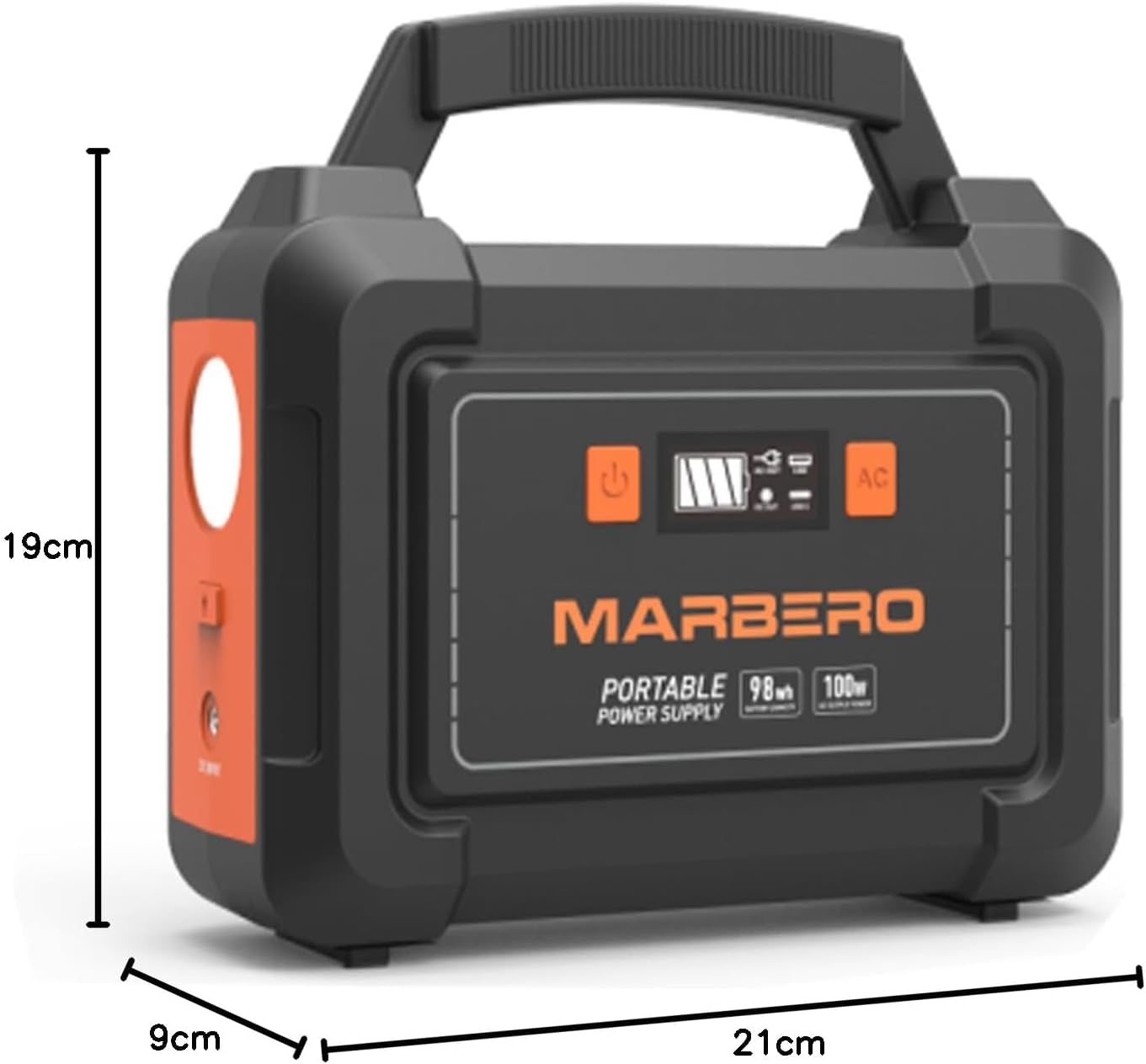 MARBERO 150W Power Station Solargeneratoren 98Wh Camping Akku Netzteil mit 220V Steckdose, DC-Anschlüssen, USB-Anschlüssen, LED für CPAP Outdoor, Camping, Reisen, Jagd, Blackout – Bild 7