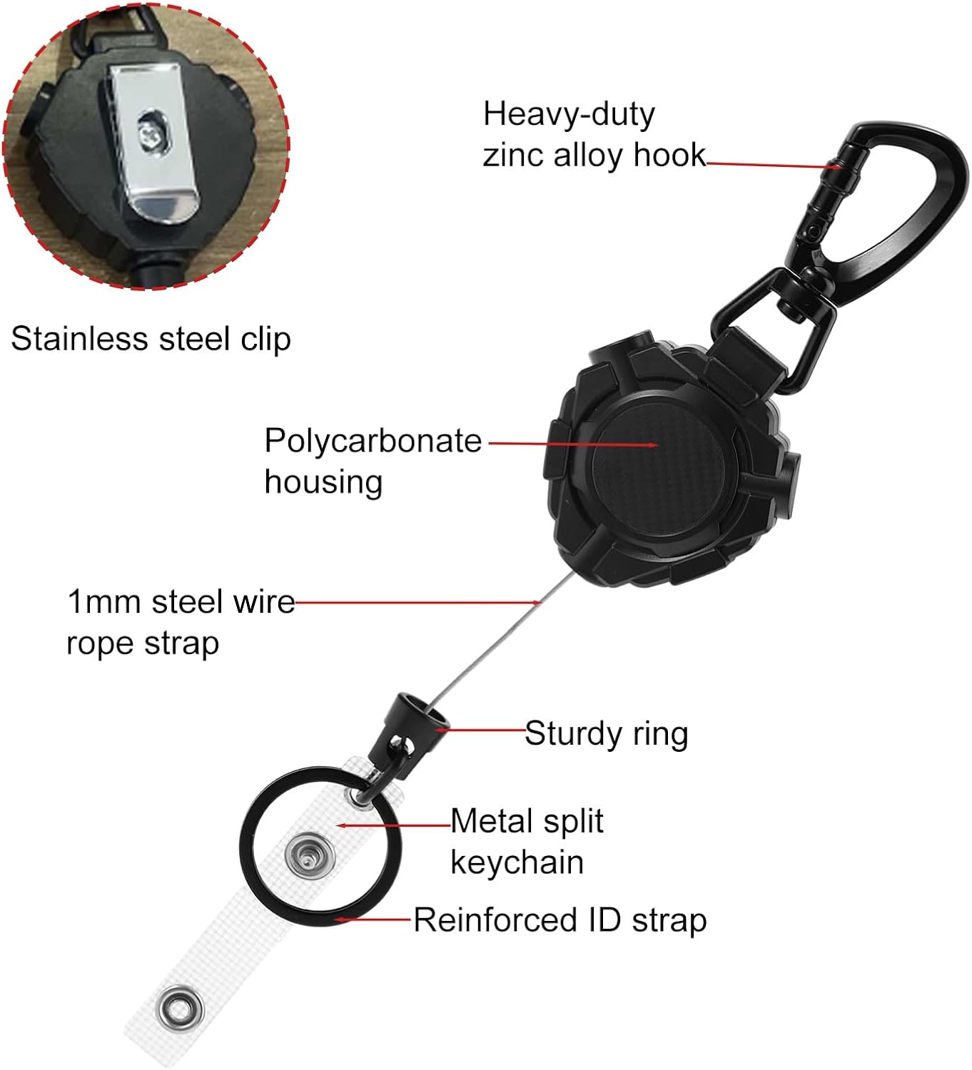 Einziehbare Halterung CB-Mikrofon, CB-Mikrofonhalterung, kabelloser Mikrofon-Aufhänger mit 80 cm Kabel, Zubehör für LKW-Fahrer – Bild 5