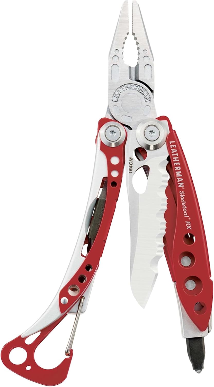 Leatherman SKELETOOL RX Taschenwerkzeug für Rettung, Rettungssanitäter und Feuerwehrmann, Rot
