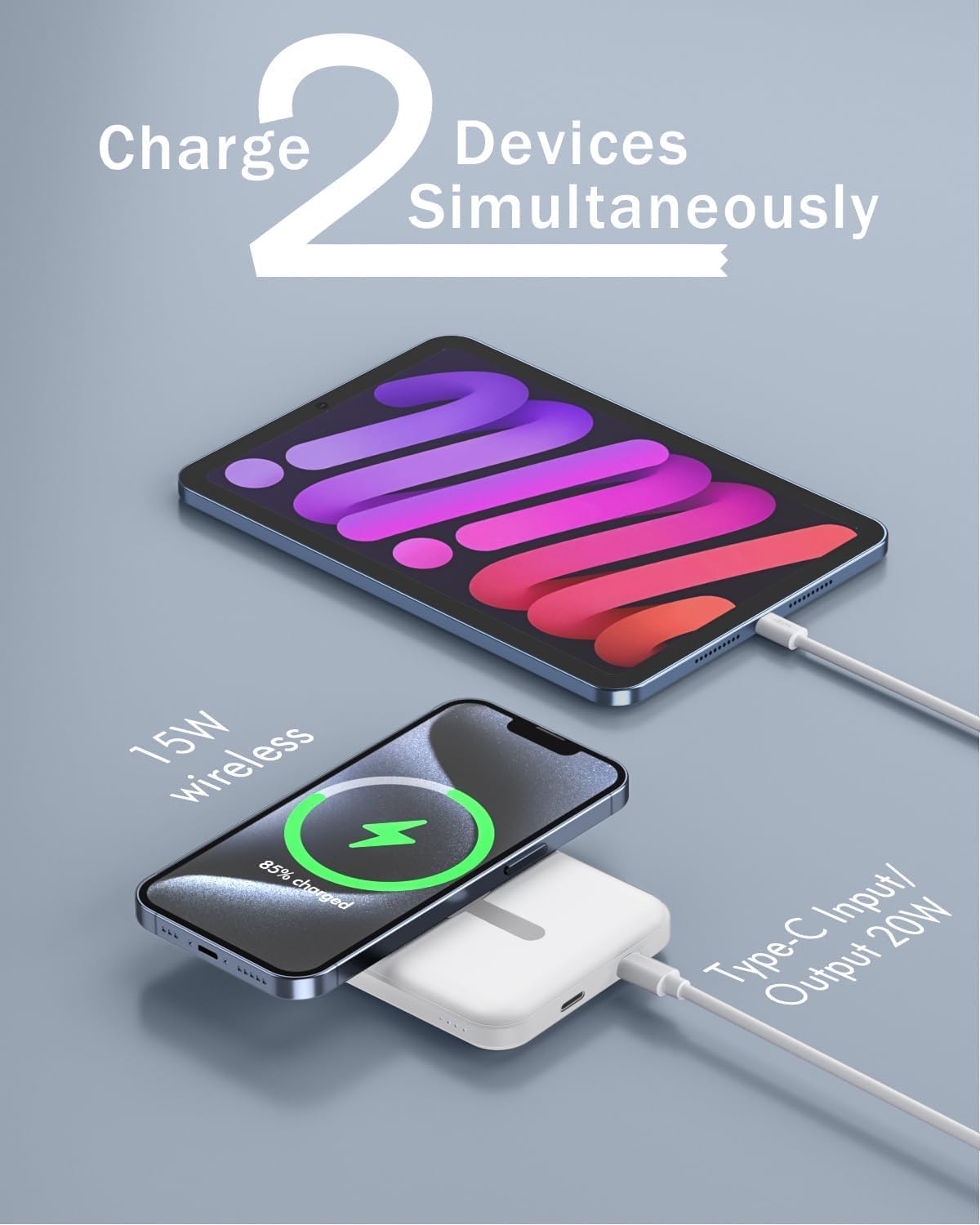 Magnetische kabellose Powerbank 10000 mAh, kabellose Powerbank, 20 W schnelles Aufladen, tragbares Ladegerät, tragbarer Akku, externe Handy-Akkus für iPhone 17 16 15 14 13 12 Pro Max iPad – Bild 3