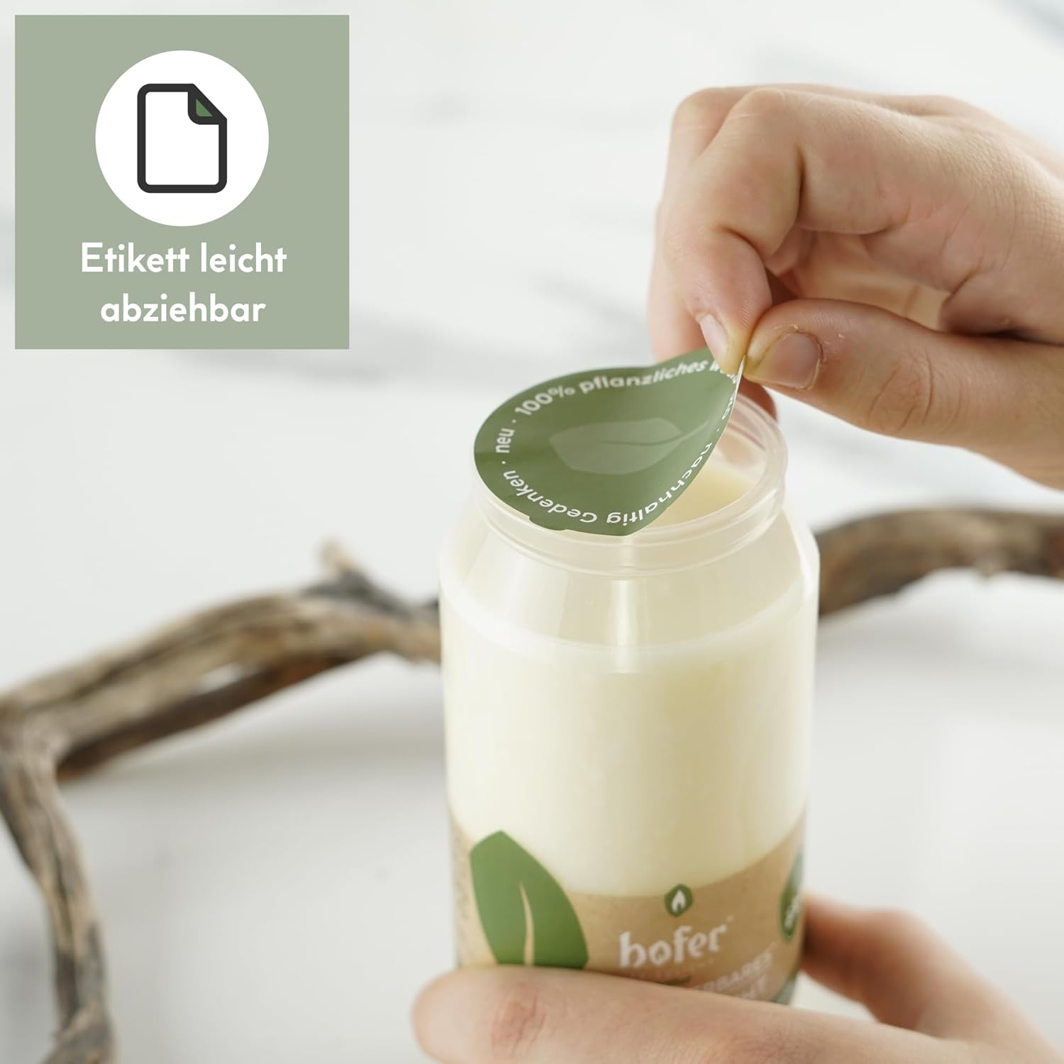 10er Set Hofer Natur kompostierbares Öllicht, bis zu 7 Tage lange Brenndauer, Grablicht weiß mit biologisch abbaubarer Hülle, Friedhofskerzen, Trauerlicht für Grablaternen und Grablampen – Bild 5