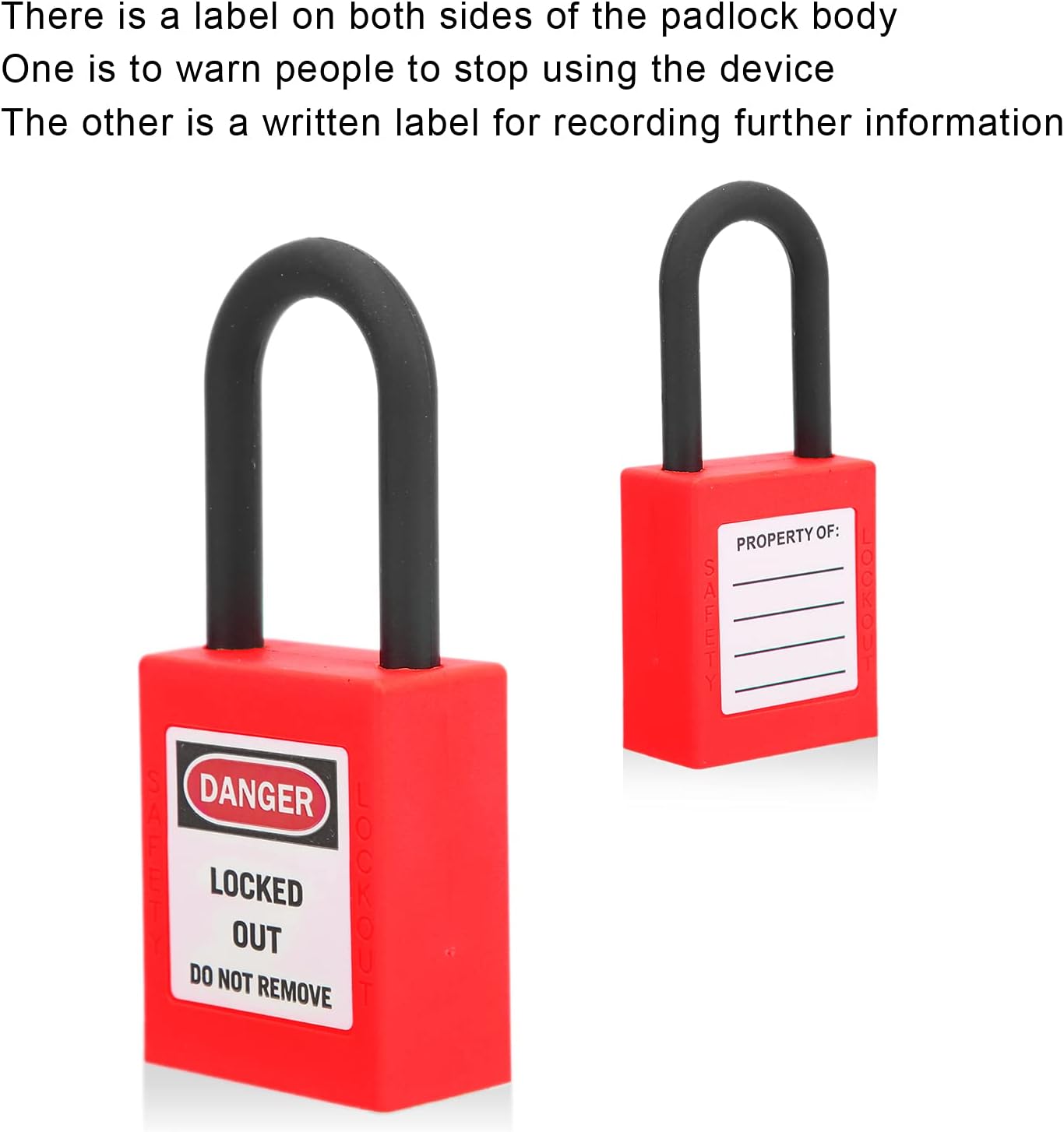 Lockout-Tagout-Schlösser, 10-teiliges Sicherheits-Vorhängeschloss mit 20 Schlüsseln, staubdichtes Lock-Out-Tagout-Loto-Schlösser-Set für Industrietechnik, Isolierfabriken, Sicherheitswerkzeug (rot) – Bild 4