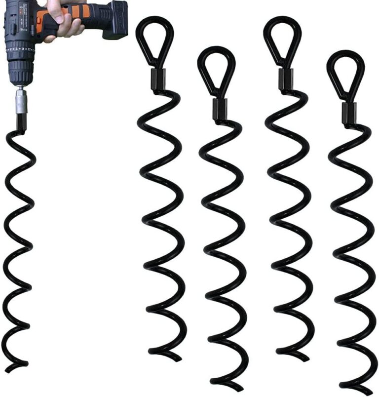 46 cm Spiral-Erdboden-Hochleistungs-Schuppenanker-Set, ideal als Hundepflock, zum Sichern von Tieren, Zelten, Vordächern, Schuppen, Carports, Schaukelsets, 4er-Pack