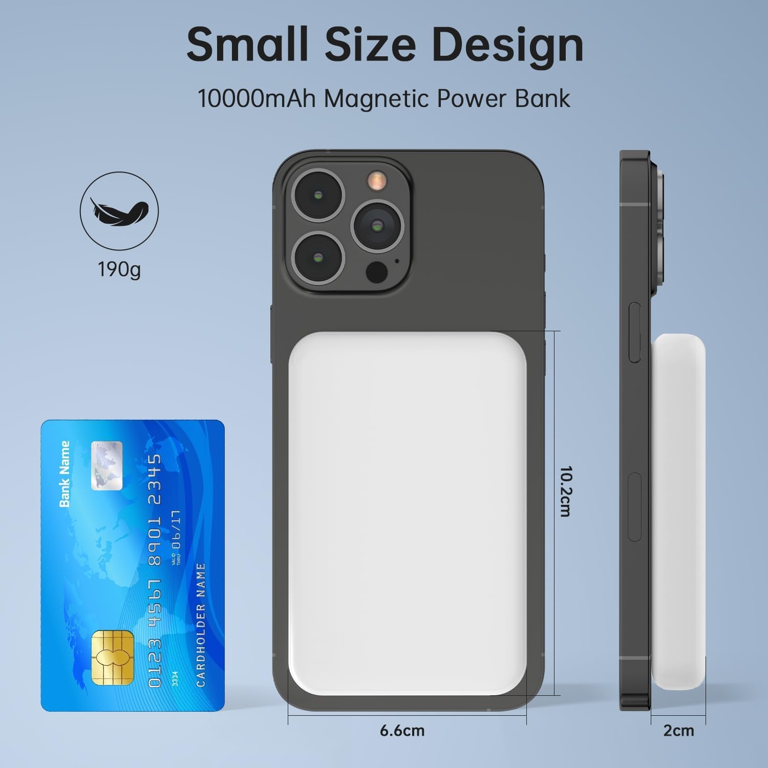 Magnetische kabellose Powerbank 10000 mAh, kabellose Powerbank, 20 W schnelles Aufladen, tragbares Ladegerät, tragbarer Akku, externe Handy-Akkus für iPhone 17 16 15 14 13 12 Pro Max iPad – Bild 5