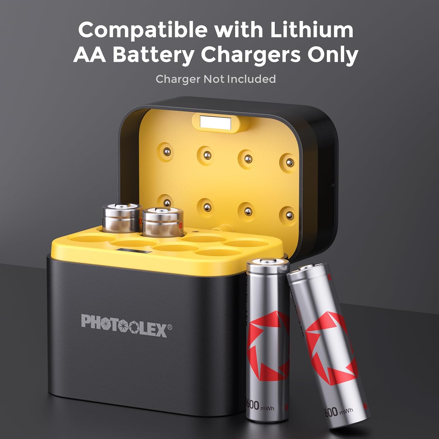 PHOTOOLEX 1,5 V wiederaufladbare AA-Lithium-Batterien (8 Stück), 3600 mWh Lithium-Ionen, wiederaufladbare AA-Batterie mit hoher Kapazität, 1600 + Zyklen, langlebig, wiederaufladbar, Doppel-A-Batterie (kein Ladegerät). – Bild 7