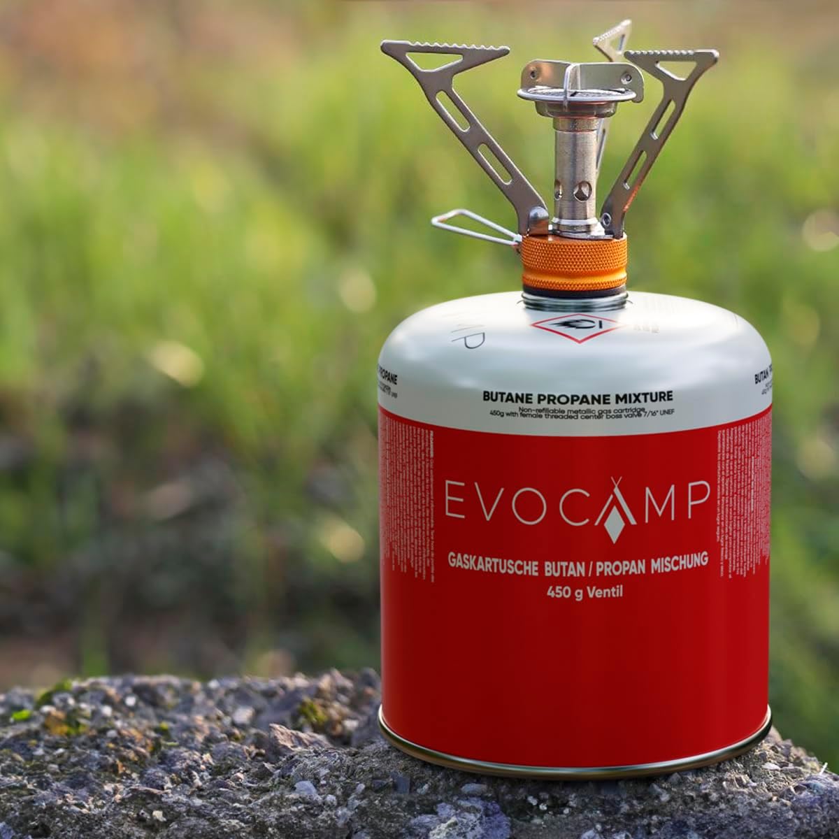 EVOCAMP 4 x Propan-Butan-Gaskartuschen 450 g für Weber-Grills Q100/1000-Serie, Schraubkartusche Eurogewinde 7/16 Zoll, Ventilkartusche 809 ml mit automatischer Sicherheitsverriegelung – Bild 10