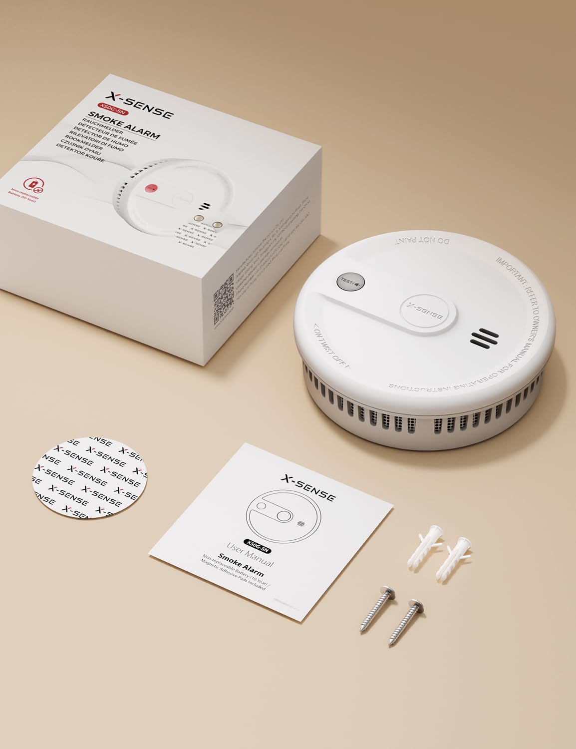 X-Sense Rauchmelder mit 10-Jahres-Batterie, zertifiziert nach EN 14604, Feuermelder mit Magnethalterung, Standby ohne LED-Blinksignal, Test-/Stummschalttaste, Ultra Slim, XS0G-SN, 1 Stück – Bild 8