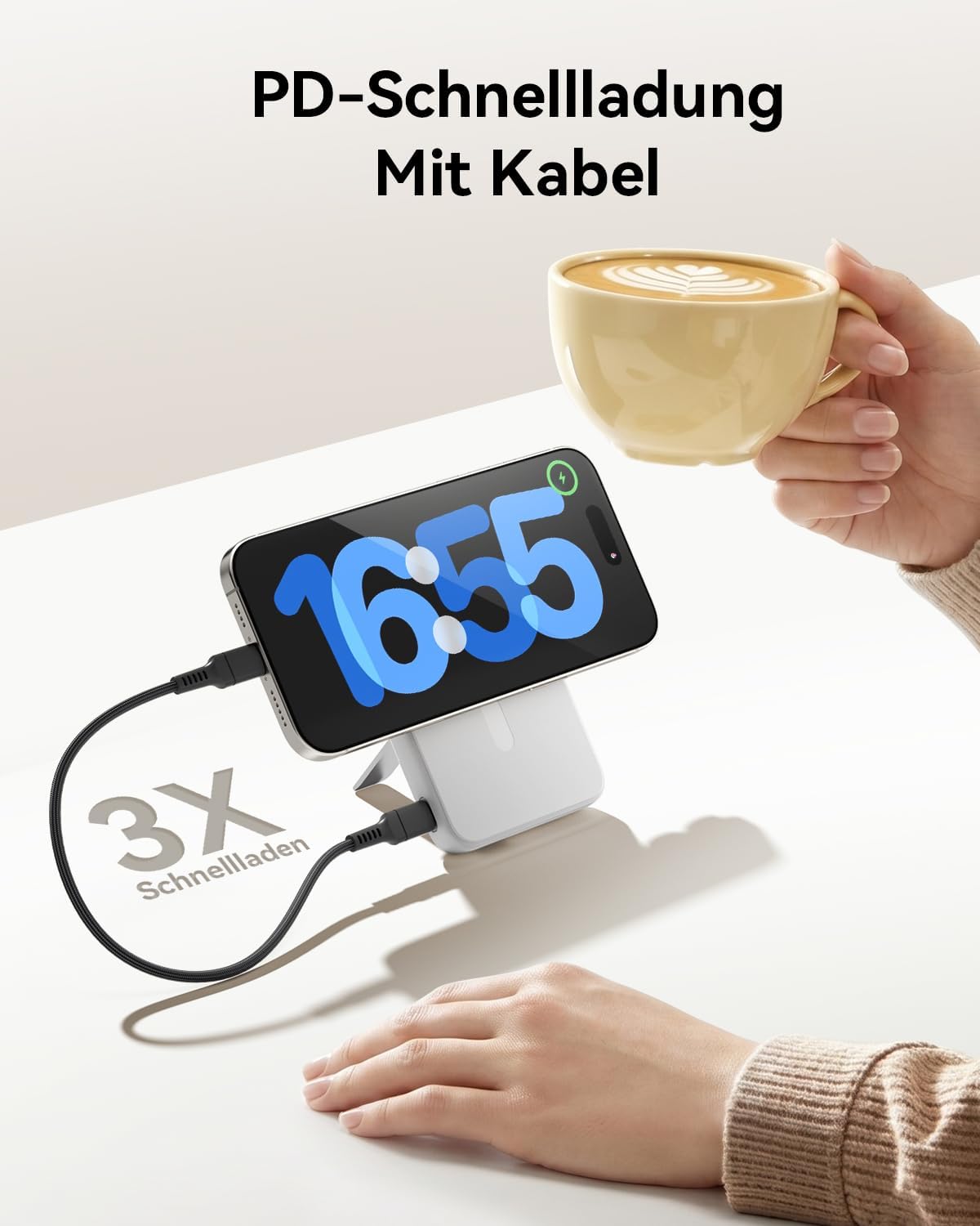 Powerbank für Magsafe, 12000 mAh kabellose Powerbank mit 22,5 W PD USB-A Ausgang, magnetische externe Handy-Akkus mit LED-Anzeige, Typ-C Eingang & Ausgang für iPhone 17/16/15/14/13/12/Pro/Pro – Bild 3