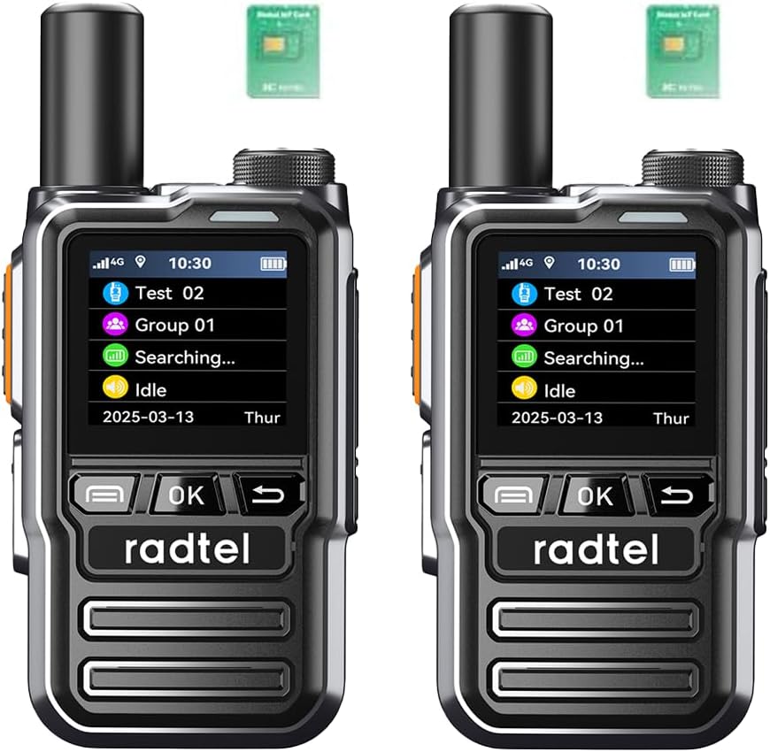 Radtel P8 PoC-Radio (Push-to-Talk über Mobilfunk), Handfunkgeräte mit unbegrenzter Reichweite für das ganze Land, Zwei-Wege-Radios, GXIN-Amateurfunk (2er-Pack mit 2 SIM-Karten)