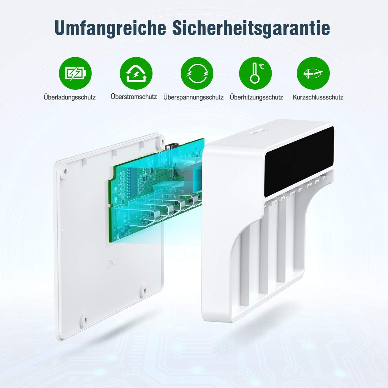 HiQuick 9V Akkuladegerät, Ladegerät für 9V Ni-Mh/Li-Ionen-Akkus, für wiederaufladbare PP3-Akkus, 4 Ladeplätze mit LCD-Display – Bild 7