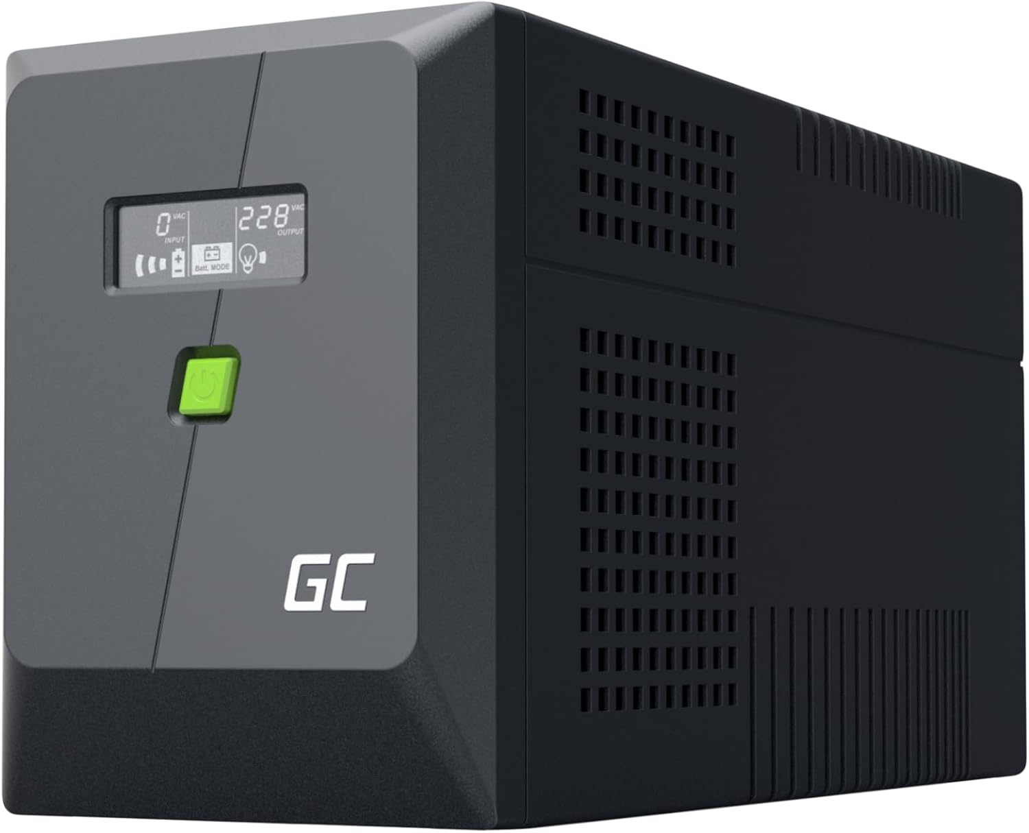 Green Cell PowerProof USV 2000VA 1400W, LCD, reine Sinuswelle und IEC | Notstromversorgung mit Überspannungsschutz, RJ45 und 4 Schuko-Ausgängen für Haushaltsgeräte – Bild 3