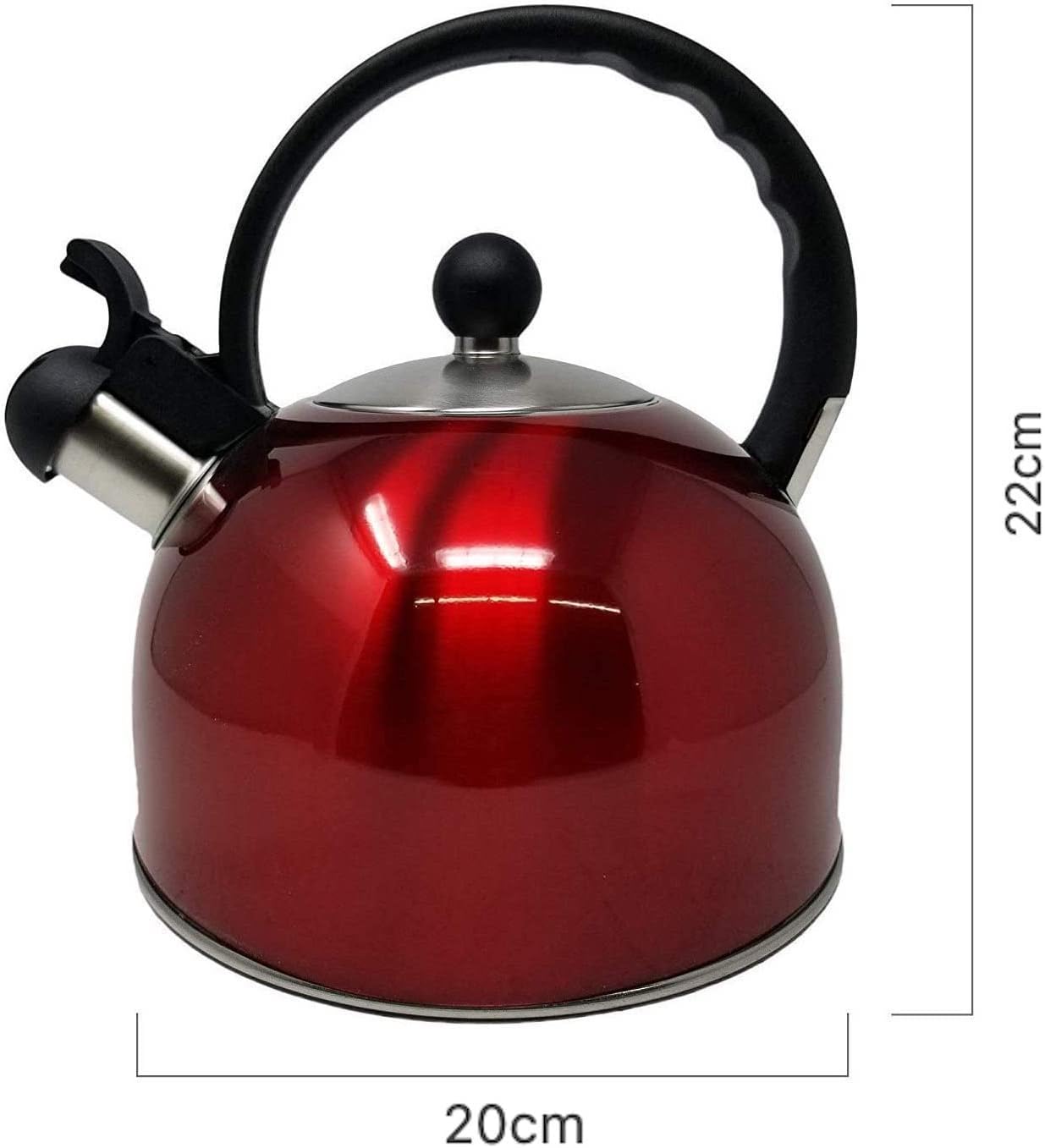 RHP Induktions-Edelstahl-Wasserkocher mit Pfeife (2,5 l) I Pfeifenkessel, Pfeifkessel, Teekessel – für alle Herdarten – Küche & Camping – hitzebeständiges & rutschfestes Design – für Tee, Kaffee (lila) – Bild 4