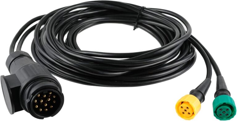 AOHEWEI Anhängerkabel 5m Stecker 13-polig und 2x Stecker 5-polig Kabelbaum mit Bajonettstecker für Anhängerbeleuchtung Rückleuchten