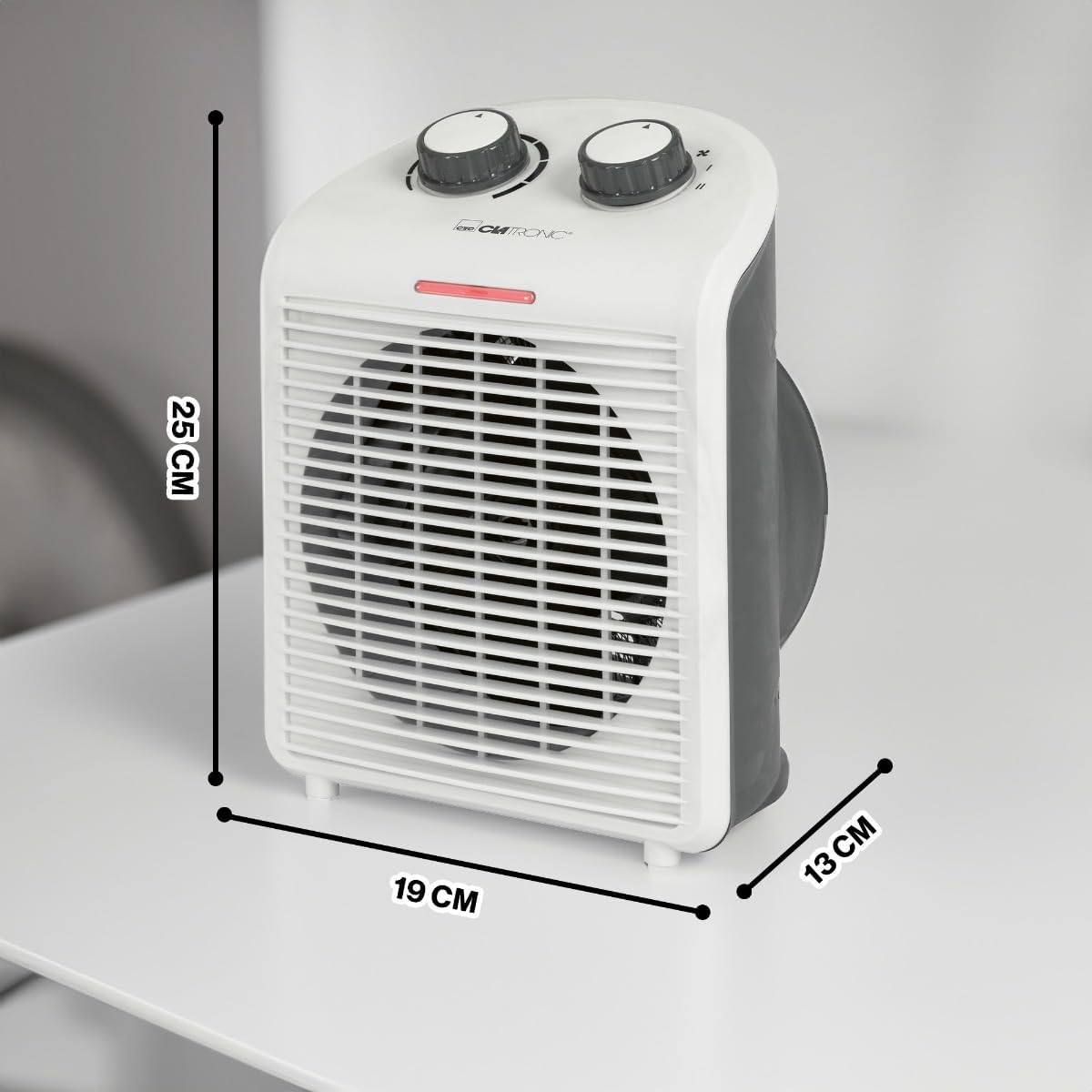 Clatronic® HL 3761 mobiler und kompakter Heizlüfter, 2000 und 1000 W, Heizkörper, klein, mit Kontrollleuchte und Überhitzungsschutz – Bild 6