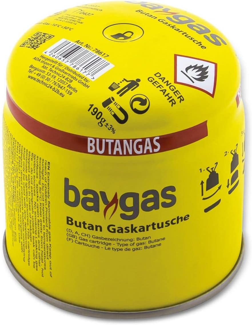 SMH LINE 10 x 190 g Butan-stechbare Kartusche, universelle Gaskartuschen mit Sicherheitsventil, Bunsenbrenner-Gas, Propan-Mischung, Campingkocher, Gasheizung, Lötbrenner, Gas-Stopp-System – Bild 4