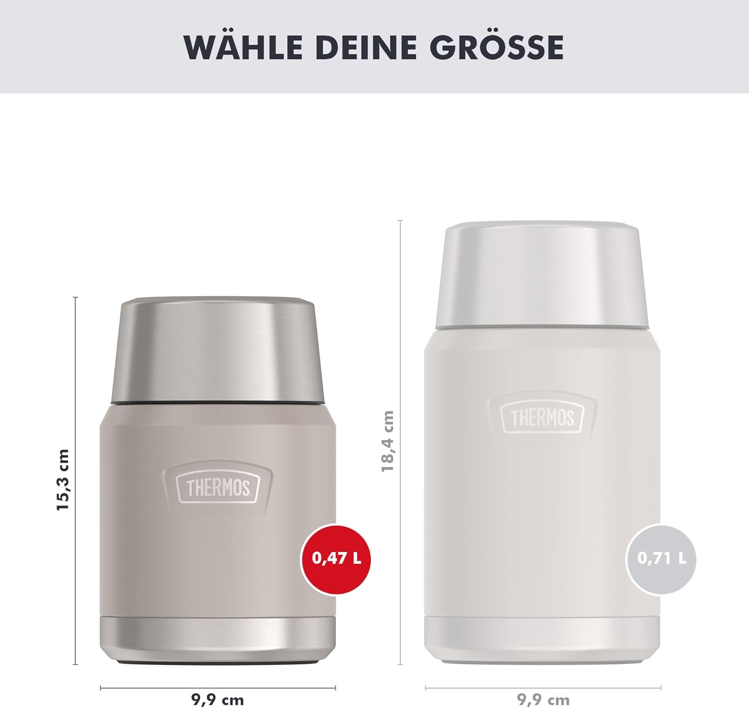 Thermos ICON Thermo-Speisebehälter Beige 0,47 L – Hält Speisen 10 Stunden heiß & 24 Stunden kalt, Edelstahl, absolut auslaufsicher, mit Klapplöffel, BPA-frei – Bild 5