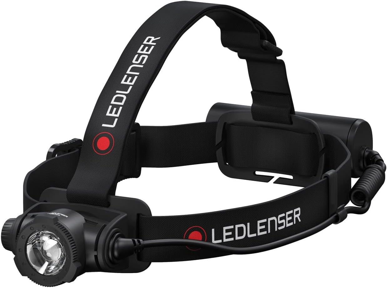 Ledlenser H7R Core LED-Stirnlampe, 1000 Lumen, 250 Meter Leuchtweite, wiederaufladbar mit Akku, inklusive magnetischem Ladekabel. | Fokussierbar, bis zu 65 Stunden Leuchtdauer, dimmbar, wasserdicht, wiederaufladbar, 259 g, für Heimwerken, Camping, Wandern