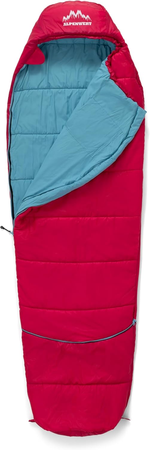 ALPENWERT® Kinder-Sommerschlafsack – wächst mit! (130-170 cm) – nur 920 g, kompakt (32 x 19 cm) – perfekt für Camping, Festival, Outdoor – Mumienschlafsack ab 6 Jahren – Bild 9