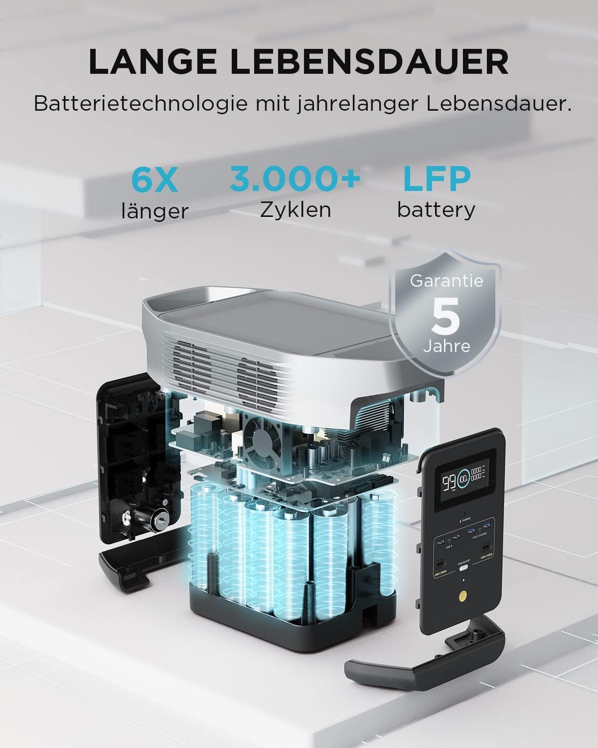 EF ECOFLOW Delta 2 Portable Power Station 1024 Wh, Solargenerator erweiterbare Kapazität bis zu 3 kWh, für Camping, Wohnmobile, kleine Verpackungsmängel, Produkt unbenutzt (generalüberholt) – Bild 5