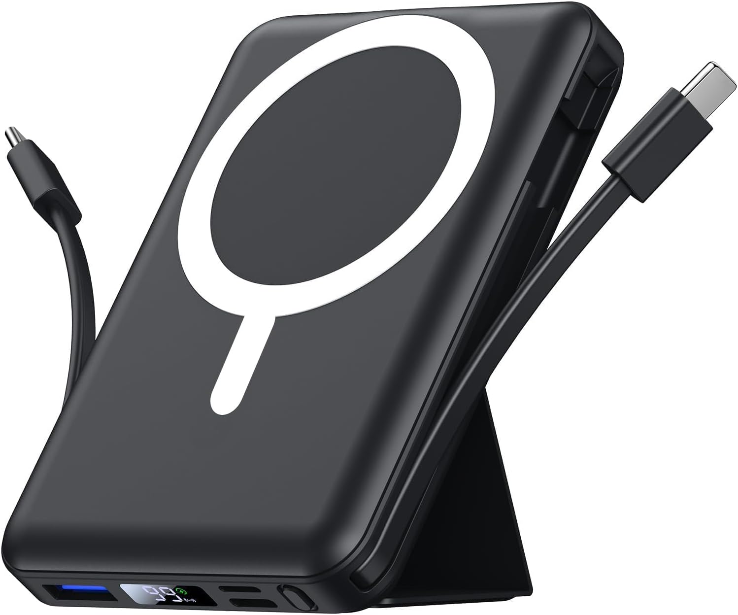 Azmuth Powerbank, für Magsafe Powerbank iPhone 10000 mAh, magnetische Powerbank, kabelloses Schnellladen mit LED-Anzeige, tragbares Ladegerät, Akkupack für iPhone 17/16/15/14/13/12/Pro/Pro Max
