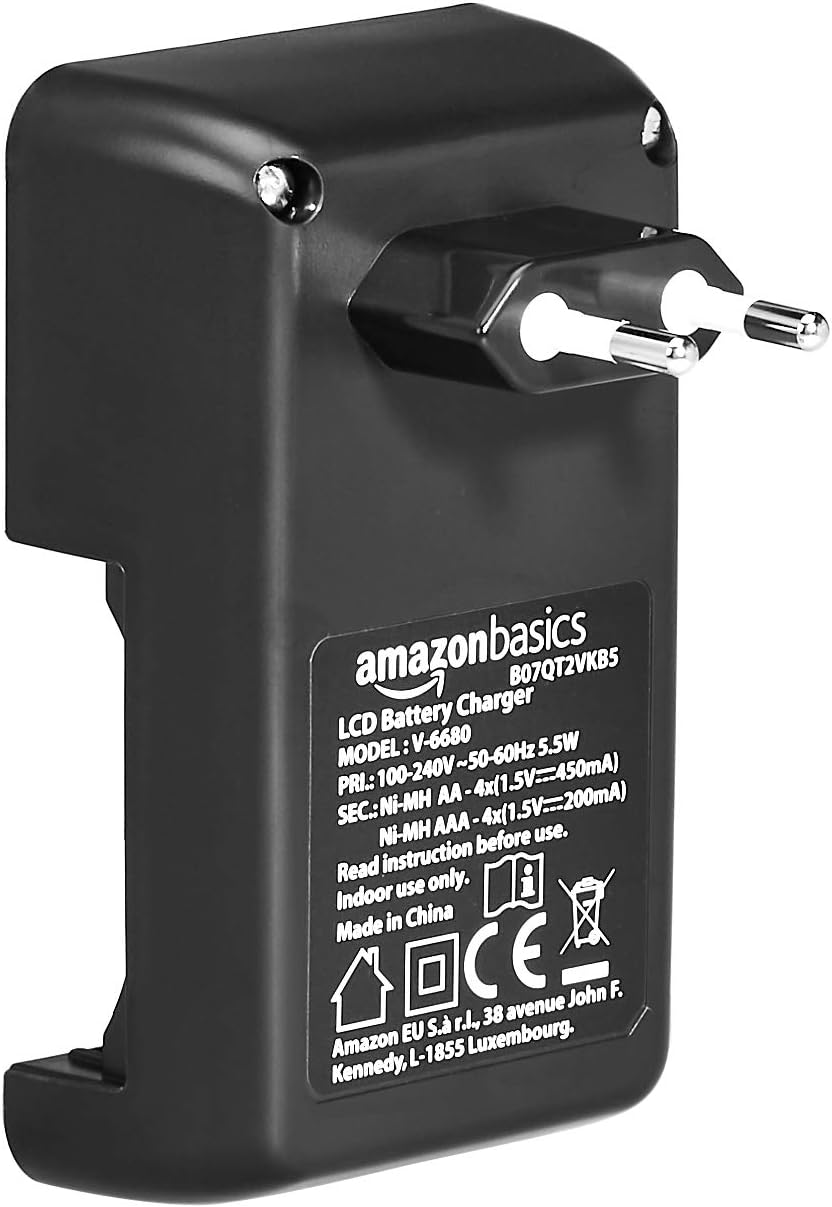 Intelligentes digitales Batterieladegerät von Amazon Basics für 4x AA/AAA-Batterien – Bild 2