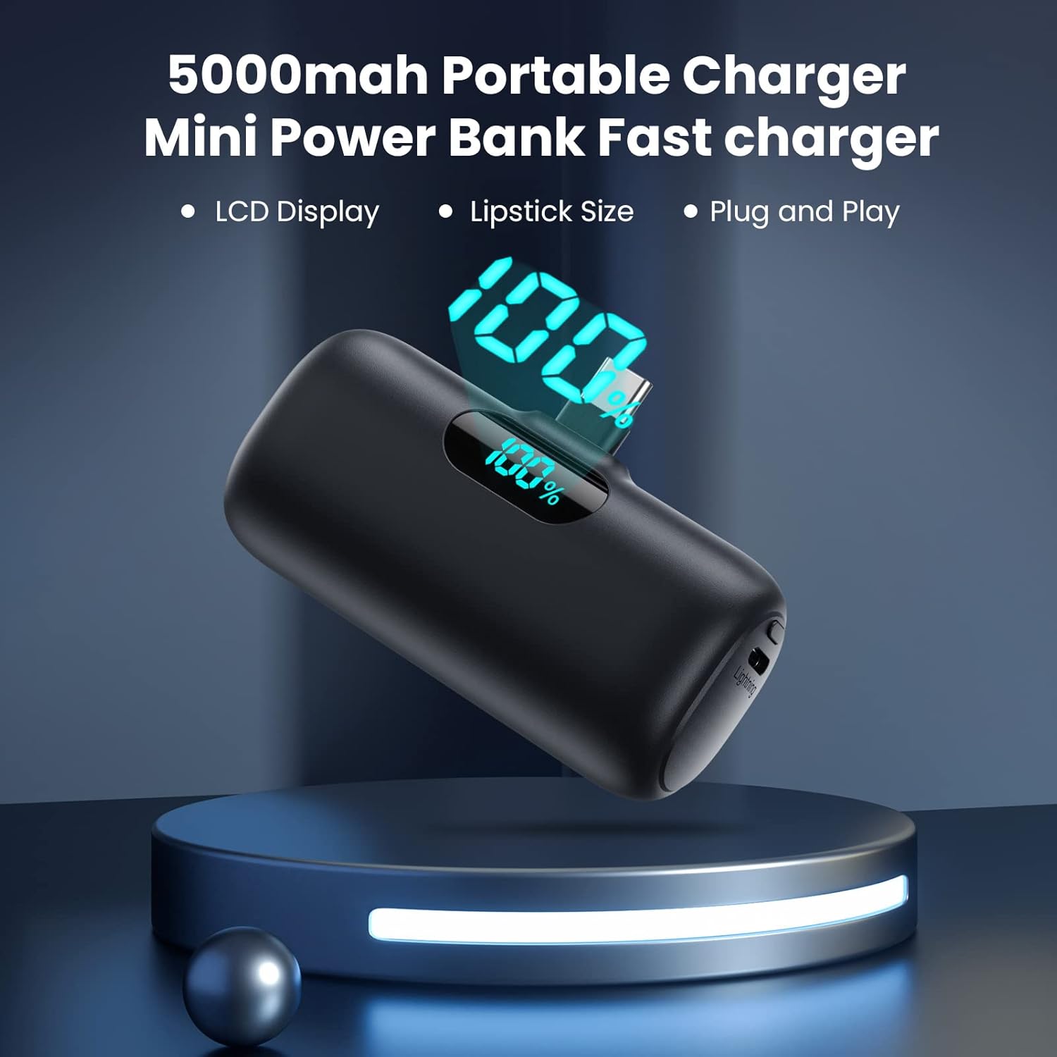 Powerbank USB C 5000 mAh, Mini-Powerbank, klein aber stark, 15 W, PD 3.0, schnelles Laden, tragbarer externer Akku mit LED-Anzeige, kompatibel mit iPhone 17/16/15, Samsung S25/24, Android-Handys – Bild 6