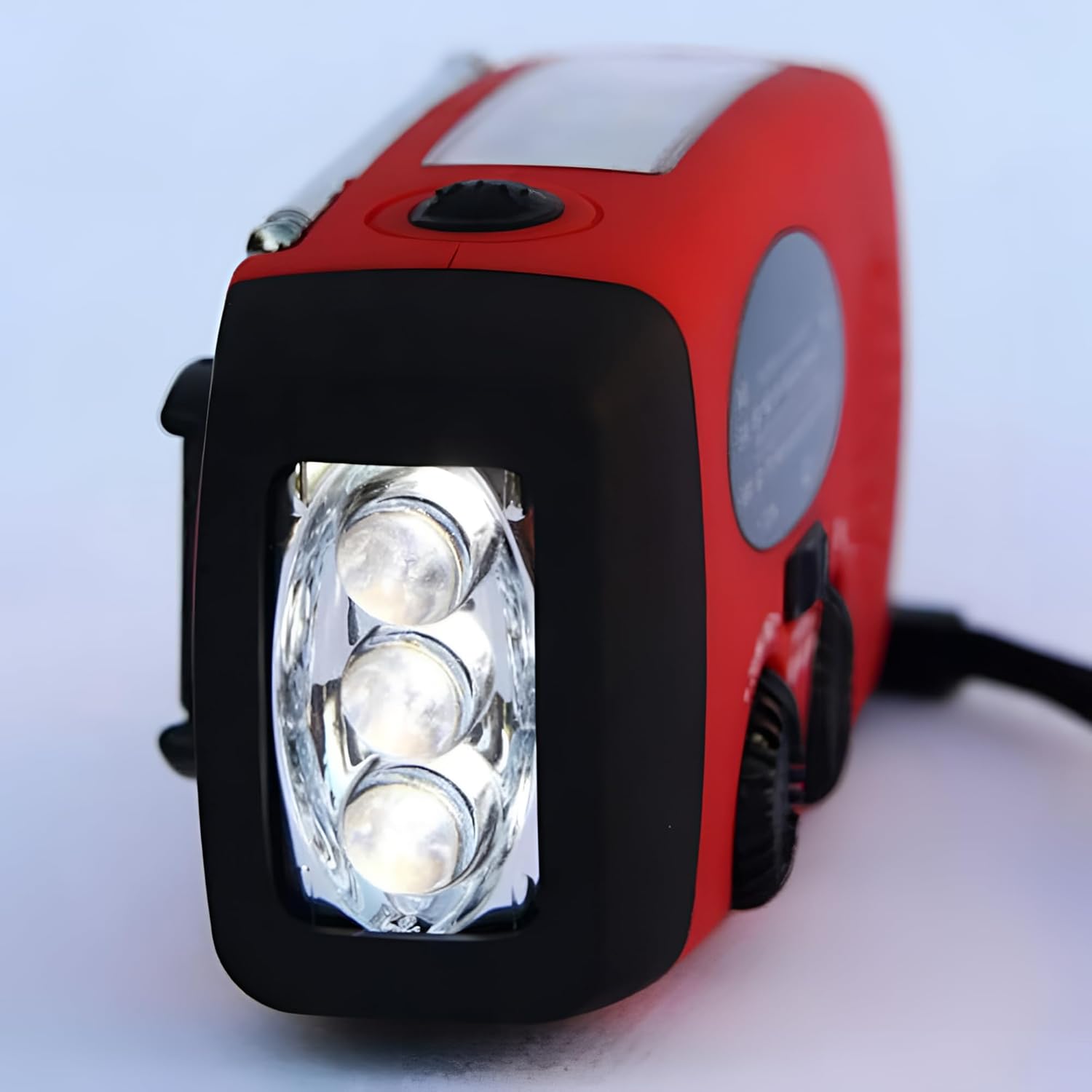 Notfall-Aufziehradio mit wiederaufladbarem USB-Ladegerät/3 LED-Taschenlampe/AM/FM/Wetter/tragbares Solar-Handkurbelradio für Haushalt und Outdoor, Camping, Wandern, Reisen – Bild 6