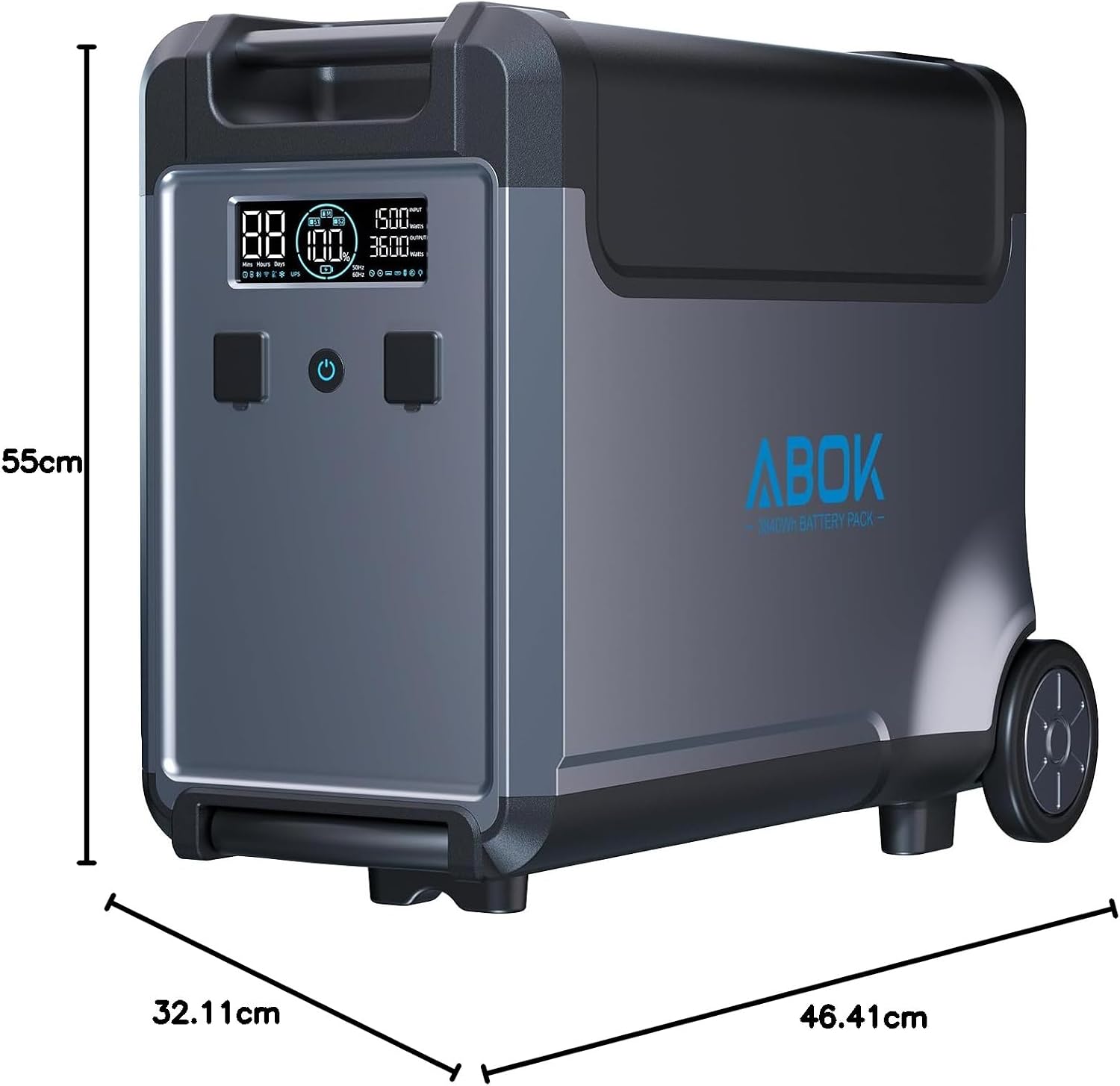 ABOK Ark3600 Zusatzbatterie 3840Wh LiFePO4 für tragbares netzunabhängiges Kraftwerk | Erweitert den Solargenerator auf bis zu 11.520 Wh, mit langer Laufzeit, App-Status und zuverlässiger netzunabhängiger Sicherung. – Bild 9