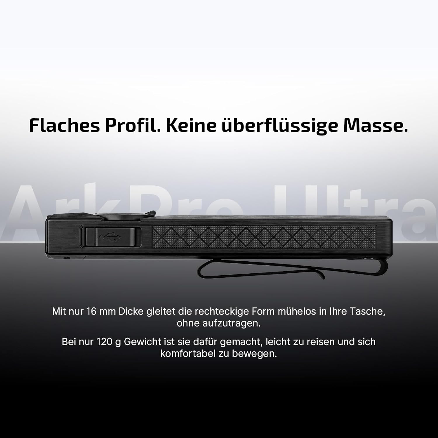 OLIGHT ArkPro Ultra LED-Taschenlampe mit UV-Licht und grünem Licht, 1700 Lumen, robuste flache Taschenlampe mit reinweißem Licht, magnetischer oder USB-C-Anschluss für den Außenbereich, IPX7 wasserdicht, schwarz – Bild 6