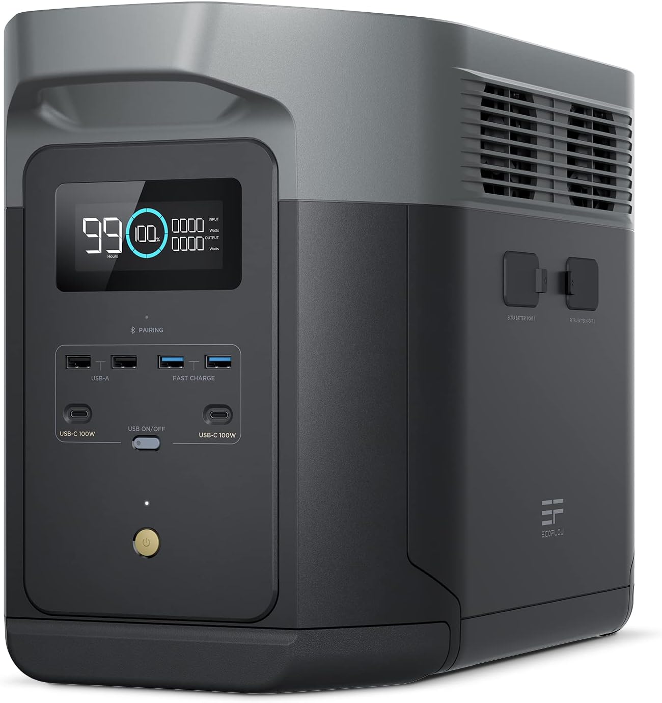 EF ECOFLOW Delta 2 Max Tragbares Kraftwerk 2048 Wh, LFP-Akku 3000 Zyklen, 80 % Ladung