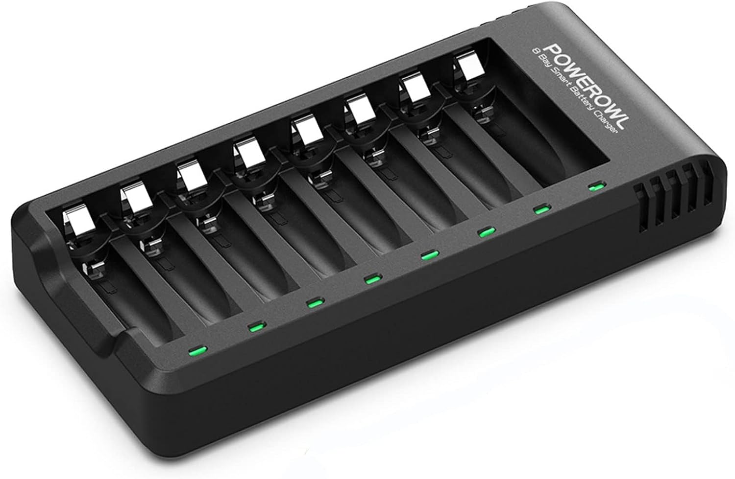 POWEROWL Akku-Ladegerät für wiederaufladbare NIMH AA AAA-Akkus, Ladegerät mit LED-Anzeige (unabhängiger Steckplatz)