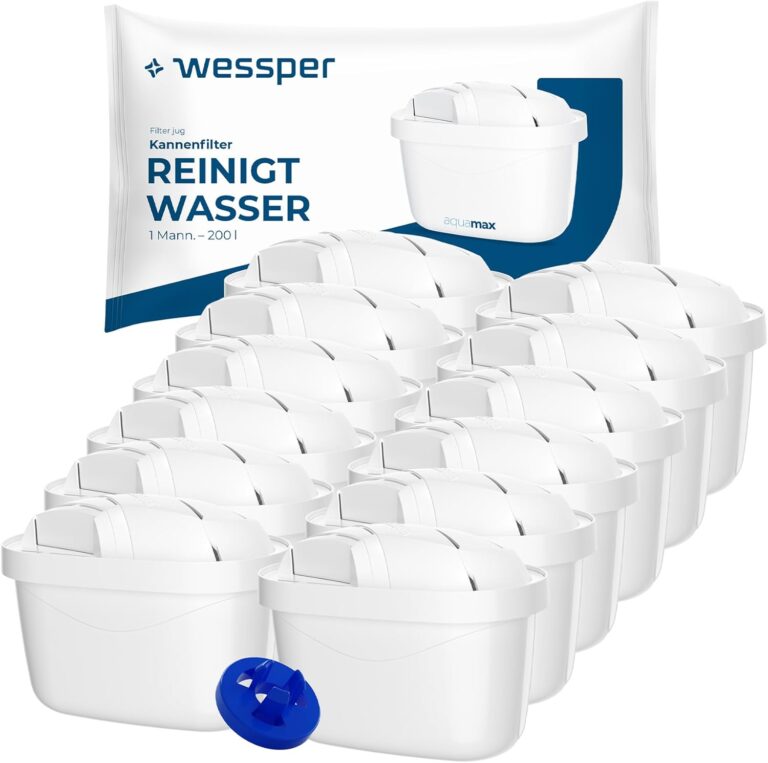 Wessper® AQUAMAX Hartwasserfilterkartuschen, kompatibel mit BRITA Maxtra, Amazon Basics, PearlCo, Aqua Select