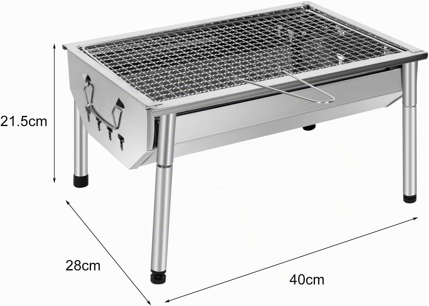 Holzkohlegrill aus Edelstahl, zusammenklappbare Outdoor-BBQ-Grills, tragbarer Campinggrill – drei Größen – Bild 6