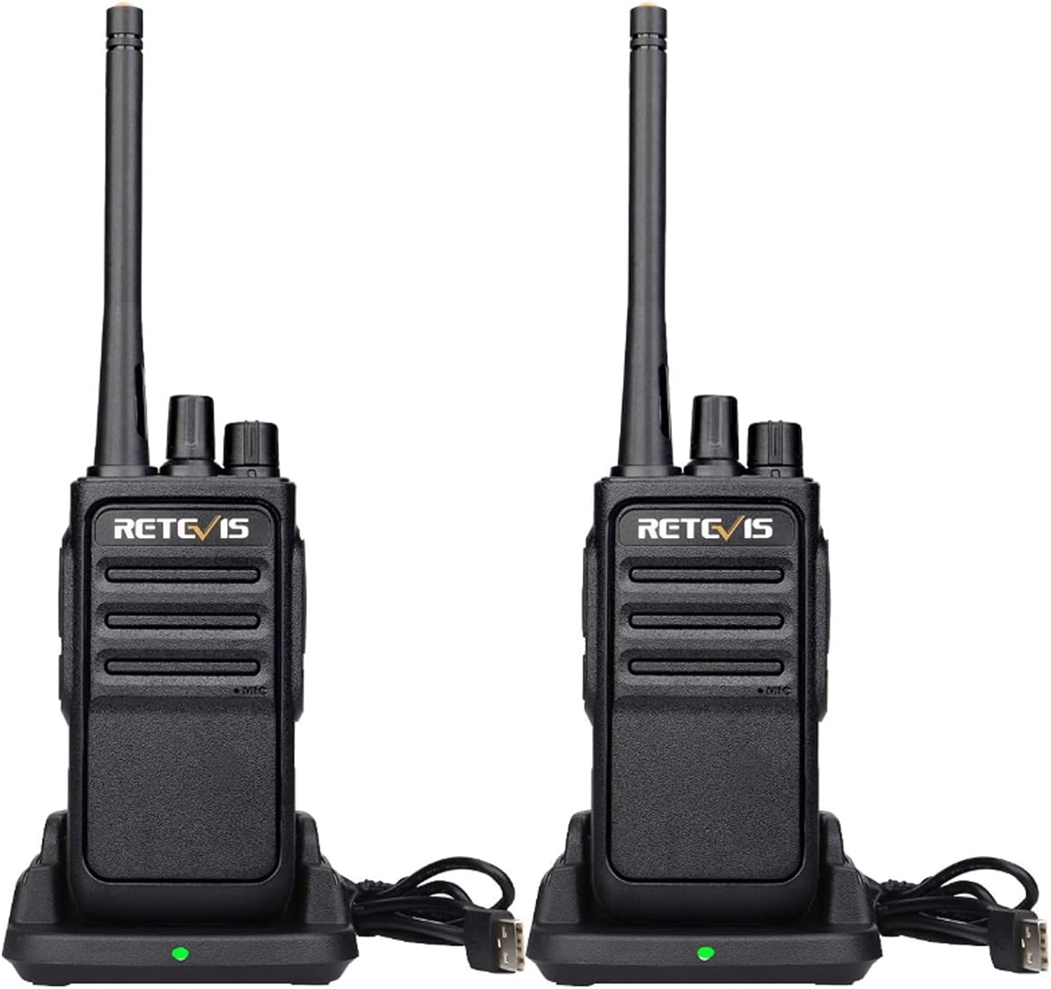 Retevis RT617 Walkie Talkie, Funkset, 16 Kanäle, 1200 mAh, VOX, nicht magnetisches Mikrofon, lizenzfreies PMR-Radio, Resurfacing-Reisen, Outdoor-Abenteuer (1 Paar, schwarz)