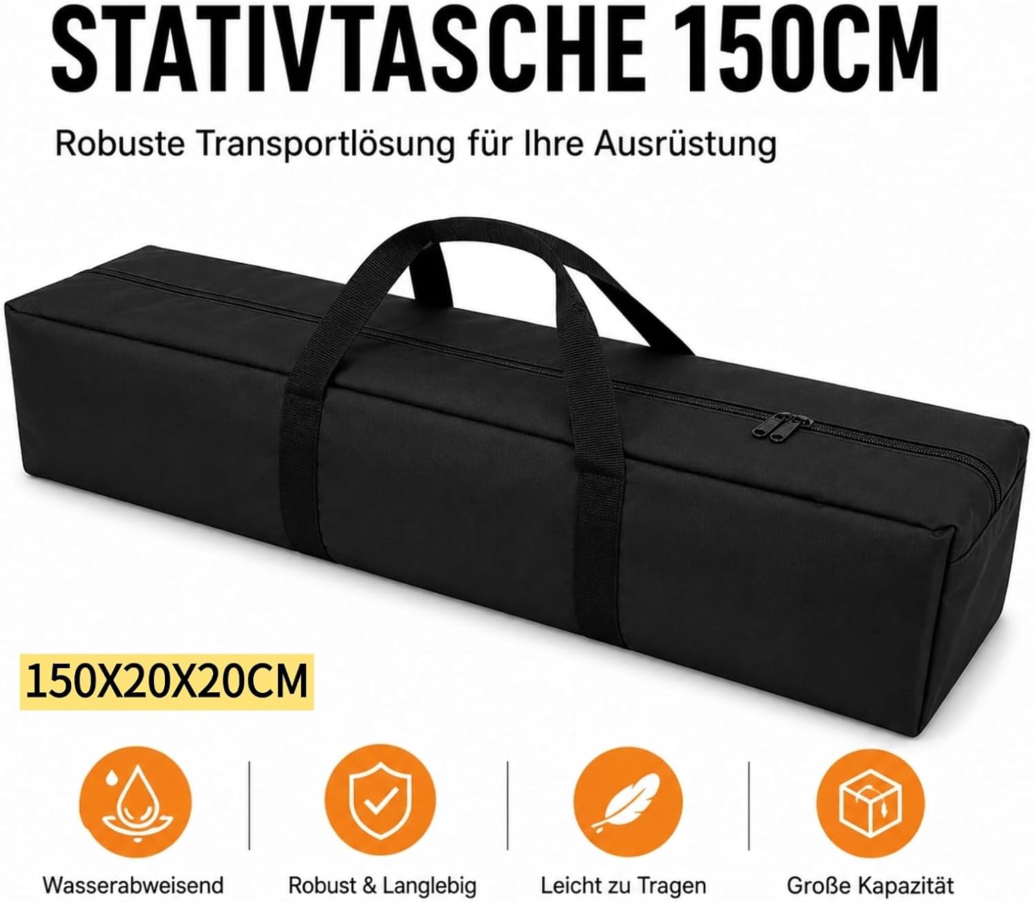 Stativtasche 150cm, Tragbare Zeltstangentasche Camping Aufbewahrungstasche für Wohnwagen, Markisenrahmen Lichtständer Trage-Tasche,Tragbare Zeltstangentasche, Gestängetasche Tragetasche Stativtasche – Bild 5
