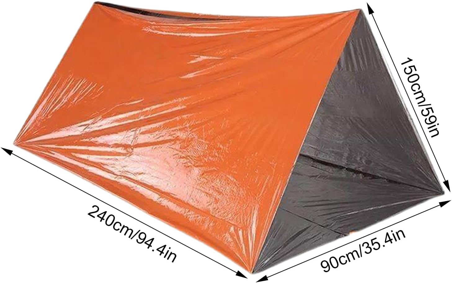 Überlebenszelt – Orange PET | Storm Mountain Survival Shelter | Wärmereflektierende Notunterkunft mit hoher Sichtbarkeit | Isolierende PE-Decke | Kompaktes, Leichtes Rettungszelt Zum Wandern Und – Bild 7