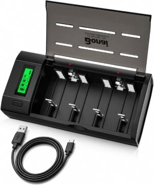 BONAI Batterieladegerät, LCD-Unive...