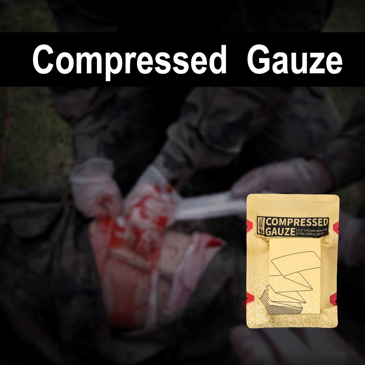 RHINO RESCUE individuelles Blutungskontrollset, IFAK-Trauma-Set, militärisches Erste-Hilfe-Nachfüllset mit Tourniquet, blutstillender Gaze, 6-Zoll-israelischer Verband, 2 komprimierte Gaze – Bild 4