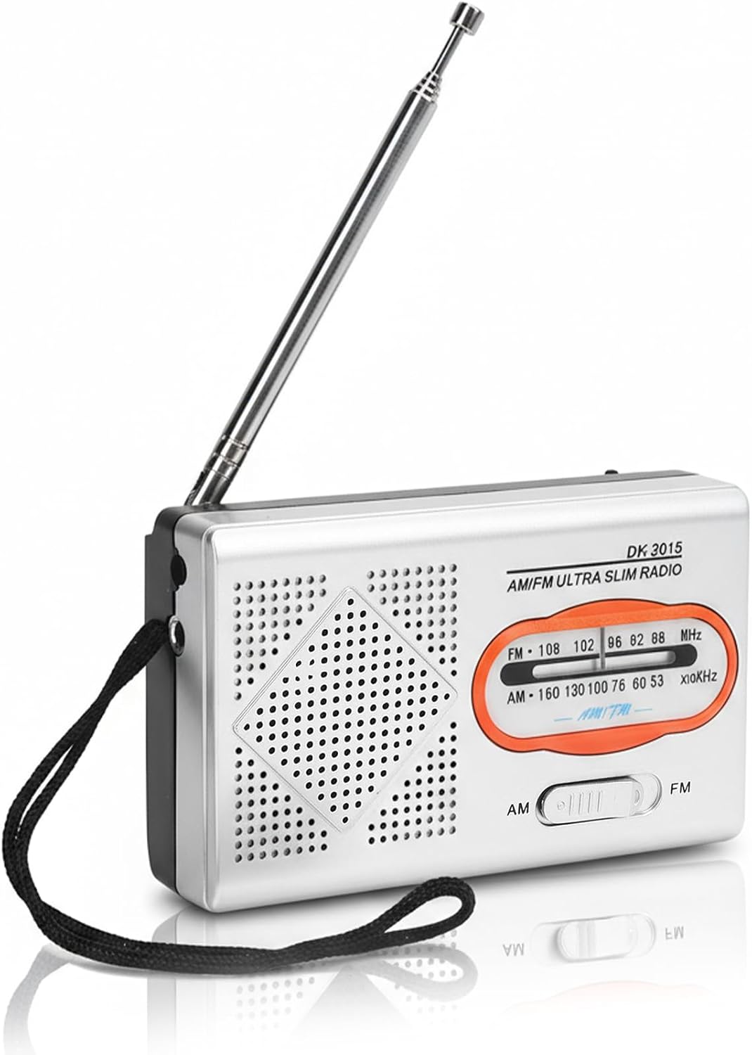 Tragbares Radio, DK-2015 AM FM batteriebetriebene Radios mit Lautsprecher, Stereo-Sound-Taschenradio für Zuhause, Outdoor, Reisen