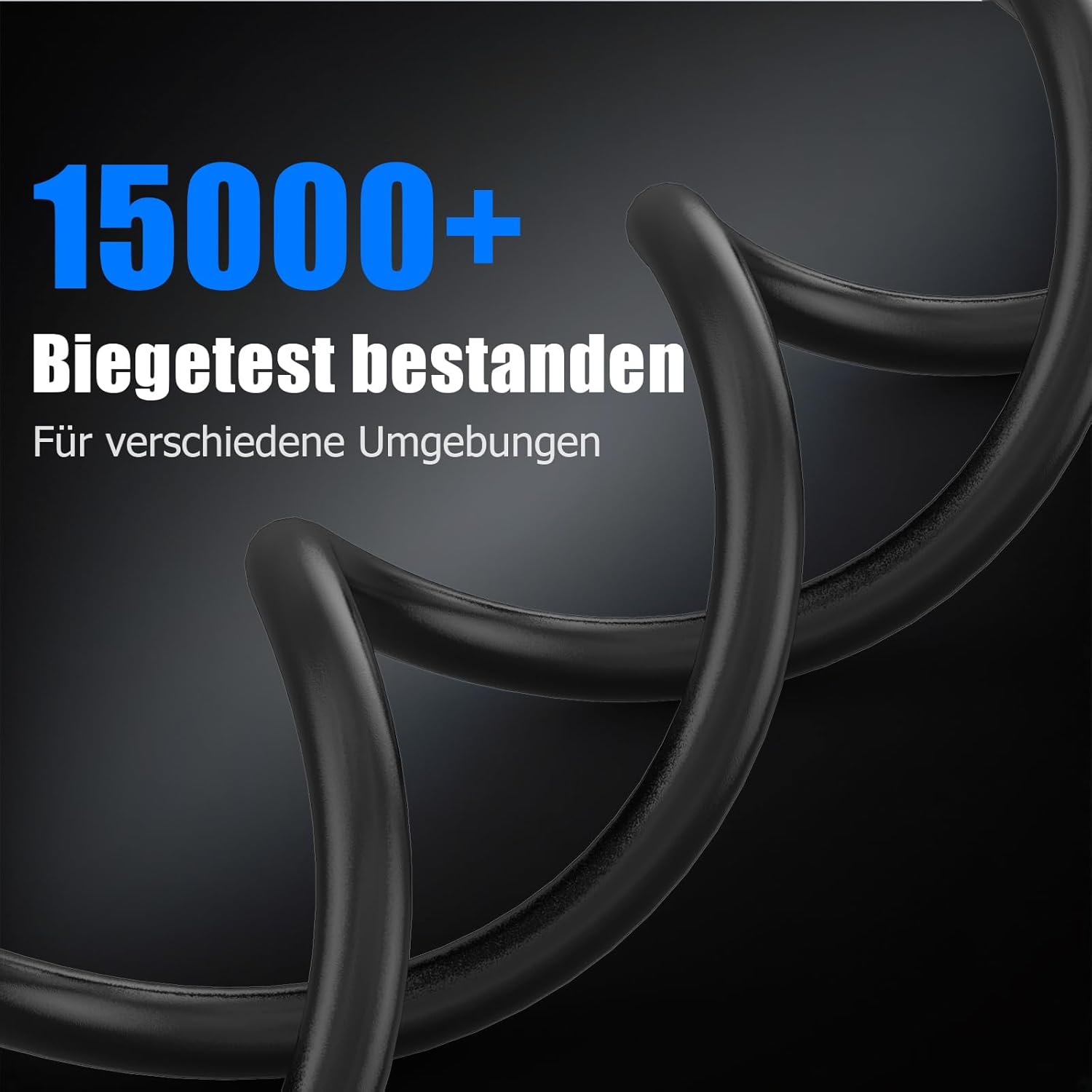 Stromkabel Verlängerungskabel, Ancable 2m Verlängerungskabel flach, VDE-zertifiziert, Eurostecker Typ C auf Eurosteckdose, Verlängerungskabel Netzkabel für TV, Monitor, Haushaltsgeräte, Schwarz – Bild 2